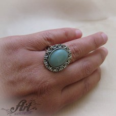 Сребърен пръстен с естествен камък авантюрин R-1023